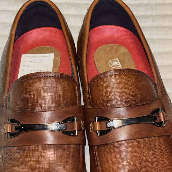Stacy Adams Kaylor Cognac Men’s Smooth Leather Moc Toe Bit Loafers Size 10M main image 6